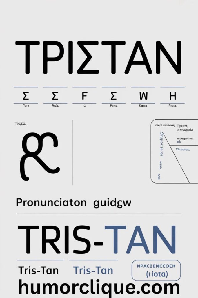 "Pronunciation guide showing how to say Tristan in Greek with alphabet breakdown: Τρίσταν (TRIS-tan)"