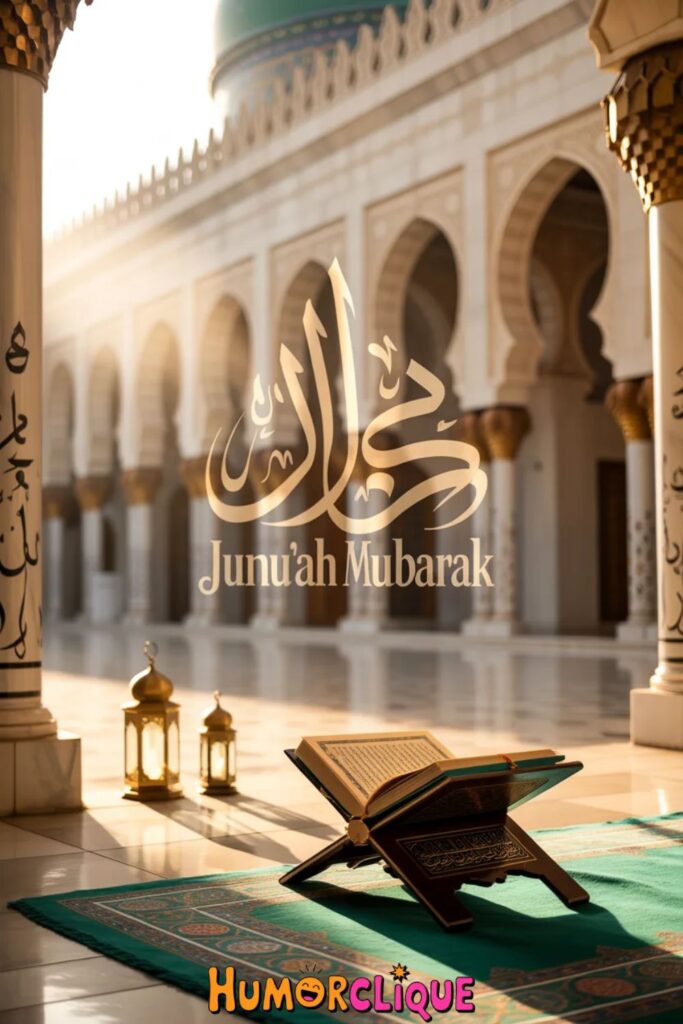 Top 10 copy-ready Jumma Mubarak quotes with Islamic Friday blessings and mosque background